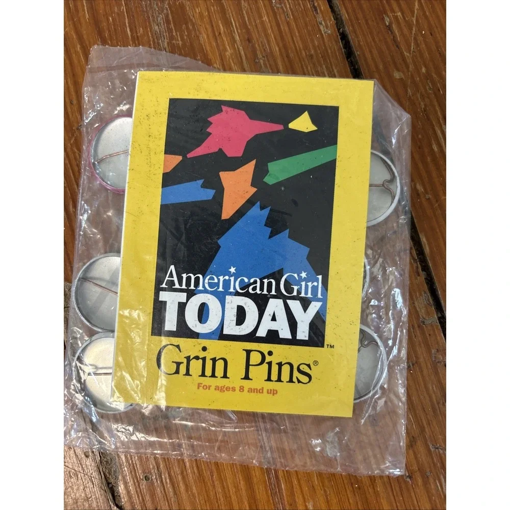 NEW - 10 Retired American Girl Grin Pins - Pizza,‎ Math, Saxophone, Bees